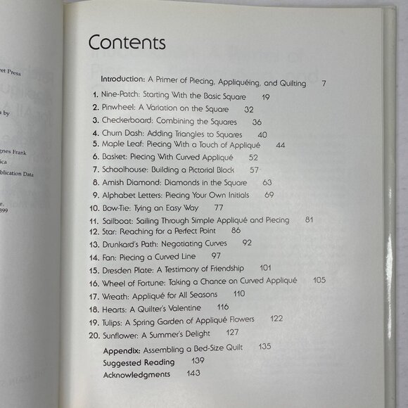 Vintage 1985 Quilting For Beginners Patchwork Applique Projects Agnes Frank - Picture 3 of 13